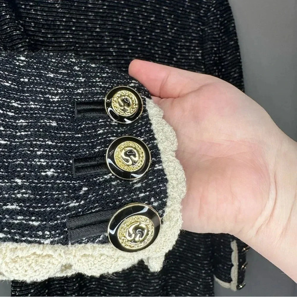 Vintage St. John Collection Jacket Black & White Tweed Boucle Knit Blazer Size 2 - Picture 9 of 12